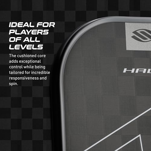 Selkirk Sport SLK Halo Control XL Pickleball Paddle | Carbon Fiber Pickleball Paddles with a Rev-Core Power Polymer Core | Designed for Ultimate Spin & Power | Gray