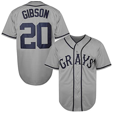 Men's Josh Gibson Jersey,20 Homestead Grays Negro National League Baseball Jersey,Stitched Sports Fan Shirt S-3XL(20 Grey,Small)