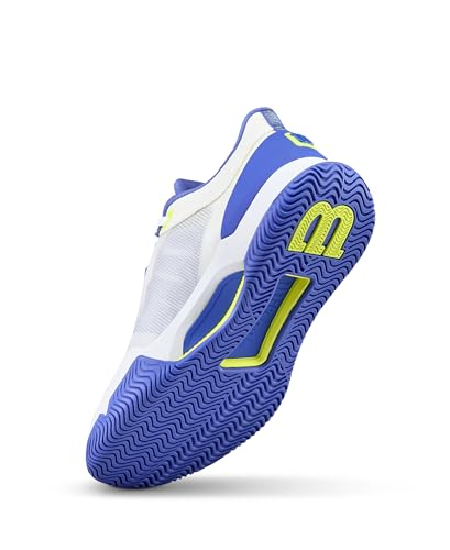 WILSON Intrigue Tour Women's Tennis Shoe - White/Amparo Blue/Safety Yellow, Size 8.5 US