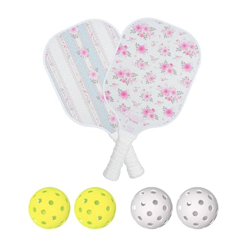 Sonix | USAPA Approved | Pickleball Paddles Set of 2 | Fiberglass Surface Pickle Ball Set with 2 Rackets, 4 Balls | Patchwork Cottage - Blue Stripe