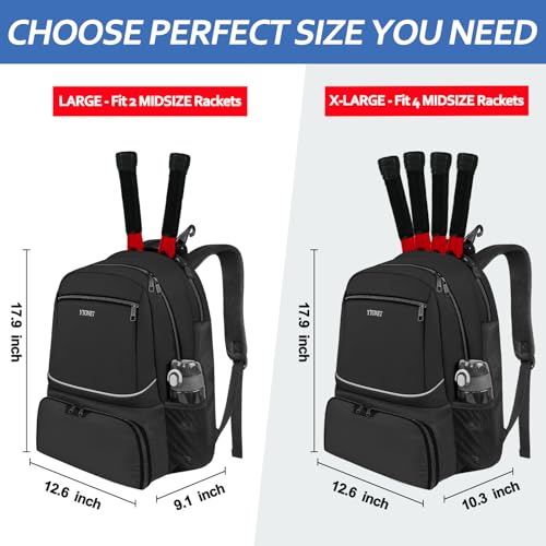 Ytonet Tennis Bag Tennis Backpack for Women Men 2 Rackets with Insulated Pocket Ventilated Shoe Compartment