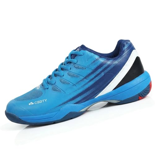 RBEUT Men's Pickleball Shoes, Breathable Cushioned Tennis & Racquetball Court Sneakers, Anti-Slip, Lightweight Comfort for Outdoor Sports Blue