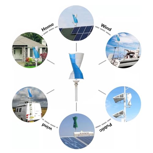 Mdxtog 3000 Watt Wind Turbine Generator Kit, 3KW Windmill Generator, 24V 48V 96V 120V Free Energy Generator, Vertical Axis Wind Generator for Home Use(48V)