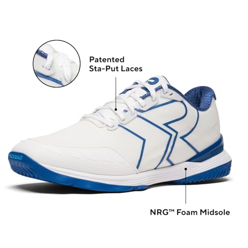 SQAIRZ XRZ Men's Pickleball Shoes, Pickleball Shoes Men, Mens Tennis Shoes, WHT/BLU, 9.5