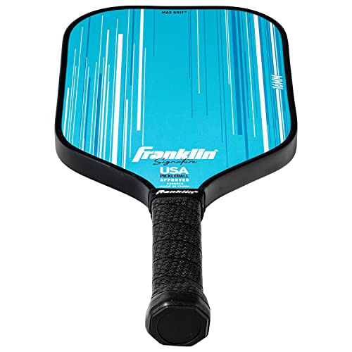 Franklin Sports Pro Pickleball Paddles - Signature Series Pro Paddle with MaxGrit Surface - USA Pickleball (USAPA) Tournament Approved - 16mm Polypropylene Core - Blue