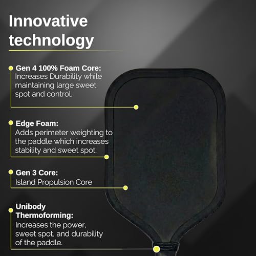 Roore Gen 4 4.5 100% Foam Core Pickleball Paddles T700 Carbon Fiber Pickleball Paddle 16mm Thermoformed Pickleball Racket and Edge Foam Injected Pickleball Rackets Pickle Ball Paddle Elongated
