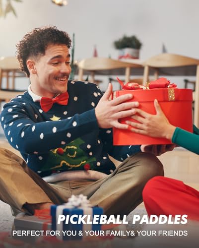 16-Piece Pickleball Paddle Set - 16 Premium Wood Rackets with 4 Portable Carry Bags, Lightweight Design & Ergonomic Grip, Suitable for Players of All Levels (Men, Women, Beginners to Advanced)