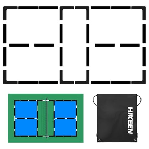 Hikeen Court Lines Marker Kit Black Anti-Slip and Wind-Resistant Throw Down Markers 28pcs,Pickleball Net Court for Outdoor Indoor Court