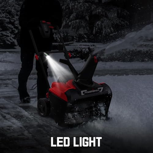 PowerSmart 21" Electric Snow Blower,15 Amp Motor, 2100 RPM, 30 ft Throwing Distance, LED Light for Enhanced Visibility, Corded Design,Perfect for Driveway,Garden, Deck,Garage
