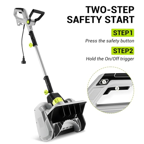 14-Inch Corded Electric Snow Blower, 1500w High-Power Snow Blower, 3500rpm Speed, 20-Foot Snow Throwing Distance with Adjustable Chute and 12A Brushed Motor, Suitable for Yards, Driveways, Sidewalk