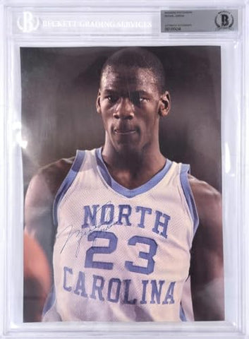 Michael Jordan Autographed 8x11 Magazine Page Photo North Carolina Tar Heels Vintage Full Name College-Era Signature Beckett BAS #13004248 - Autographed College Magazines