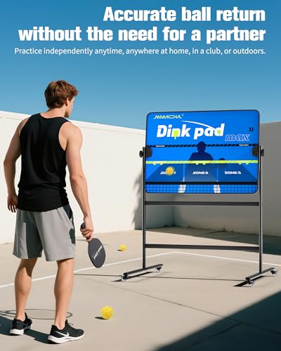 jwviachal Portable Pickleball Trainer - Solo Practice Rebounder with Adjustable Stand, Perfect for Dink Mastery