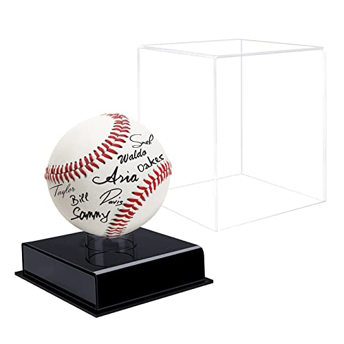 Baseball Display Case, UV Protected Acrylic Cube, Clear Case for Memorabilia and Autographed Balls (1 PC)