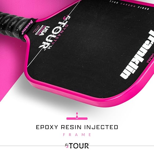 Franklin Sports Pro Pickleball Paddle Set - FS Tour Series Carbon Fiber Pickleball Paddle, Paddle Cover + Paddle Eraser - Official USA Pickleball (USAPA) Approved Paddle Set - Dynasty 14mm Core - Pink
