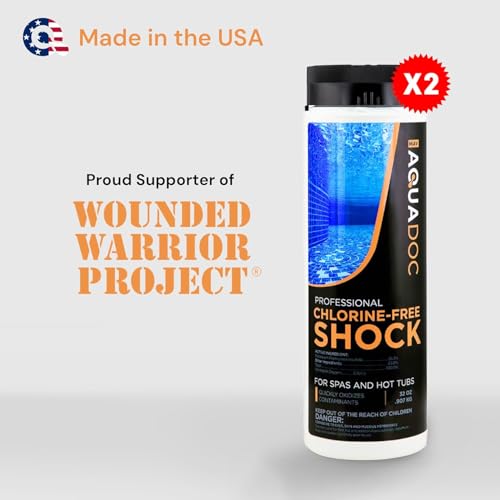 Aquadoc Non-Chlorine Spa Shock for Hot Tub - 32oz (2 Pack) - Chlorine Free Treatment & Enhanced Shock to Assist Bromine - Made in USA