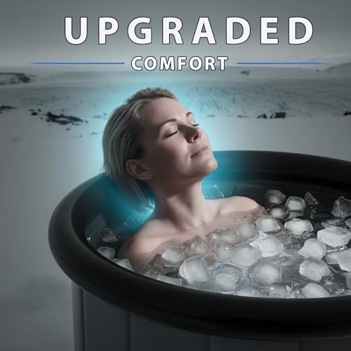 WAVYEASE® Upgraded Portable Cold Plunge Tub for Athletes & Adults | 100 GAL Foldable Ice Bath with Insulative Cover | Instant Setup for Indoor & Outdoor Recovery (Gray)