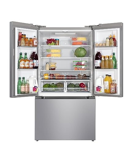Hamilton Beach HBF1662 French Door Full Size Counter Depth Refrigerator with Freezer Drawer, 16.6 cu ft, Stainless