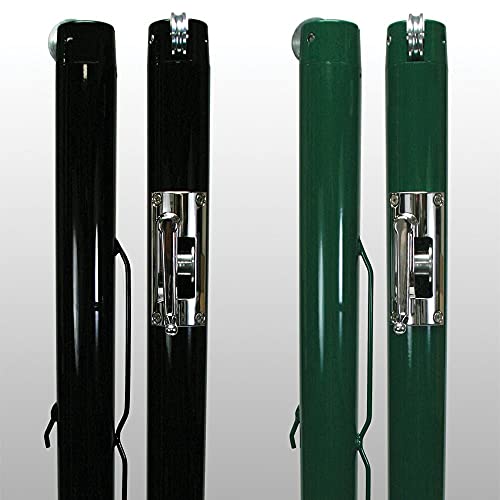 Douglas Premier™ XS-36 Pickleball Post Kit - Green 2-7/8" OD Internal Wind Posts and Galvanized Post Ground Sleeves Included