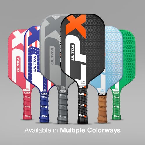 CPX Ultra Series Fiber-Reinforced Friction Surface Pickleball Paddle - 16mm Polypropylene Honeycomb Core, Lightweight for Speed (Titanium)