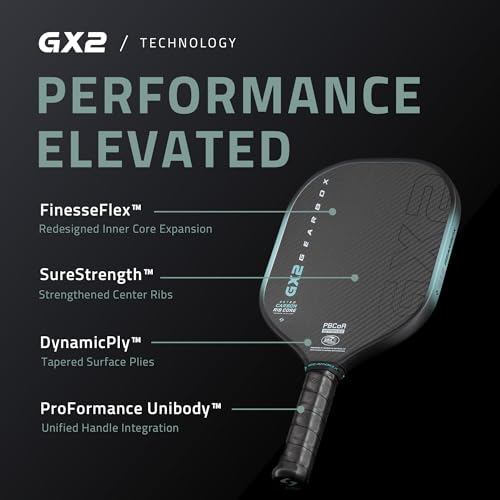 Gearbox GX2 Hyper Pickleball Paddle | Aerodynamic Power Shape with SST 2.0 Carbon Core for Explosive Speed & Spin
