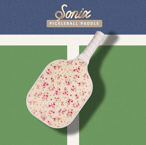 Sonix | Stylish Premium Pickleball Paddle | Fiberglass Surface, Non-Slip Cushion Grip| Single Pickle Ball Racket | Pink Floral Print | Cottage Floral Pink