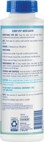 Clorox® Pool&Spa™ Spa Water Clarifier, For Crystal Clear Spa Water, Clears Dull, Hazy or Cloudy Water, 16 Ounce (Pack of 1)
