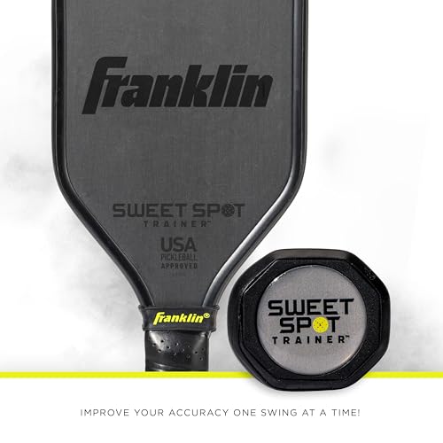 Franklin Sports Sweet Spot Training Pickleball Paddle - The Original Pickleball Trainer Practice Paddle - Mini Head + Extra Long Handle for Shot + Swing Training - 16mm Core + T700 Carbon Face