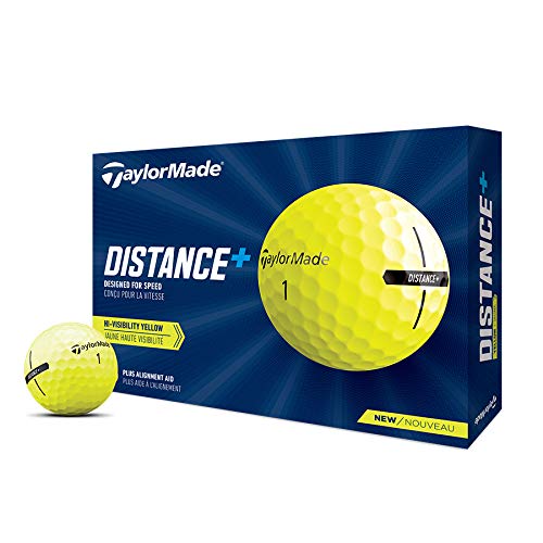 TaylorMade Golf 2021 TAYLORMADE YELLOW DISTANCE+ GOLF BALLS, LARGE