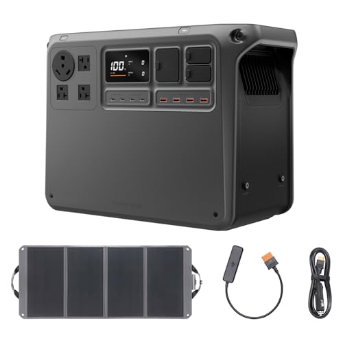 DJI Power 2000 Portable Power Station, Solar Generator with Panel, 2048Wh LFP Battery, 3000W Output, Car Power Outlet to SDC Power Cable, Car Charging, Camping, Road Trip, RV