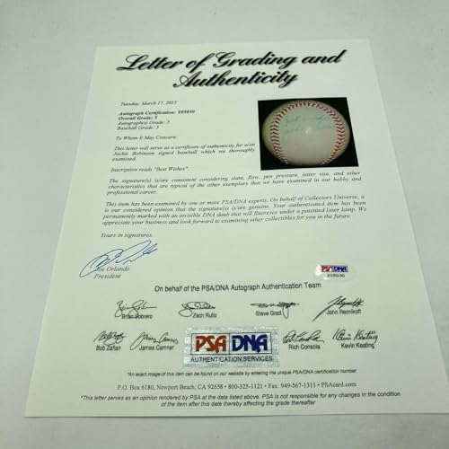 Beautiful Jackie Robinson Single Signed Baseball PSA DNA COA - Autographed Baseballs