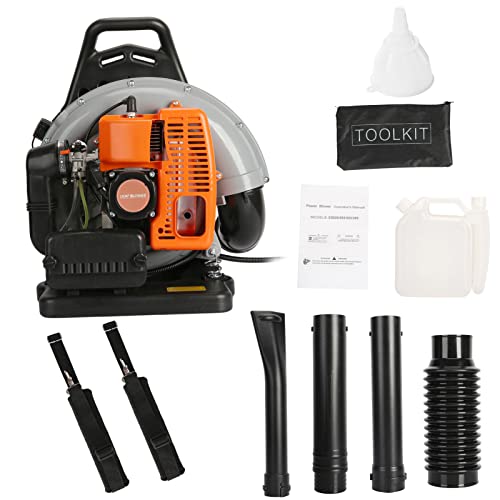 Gas Leaf Blower, 63-CC 3-HP 2-Cycle Backpack Leaf Blower, 665-CFM, 2800 RPM, Powerful Clearing Performance, Leaf Blower for Lawn Care, Gass Powered Leaf Blower Snow Blower Grass Blower (Orange)