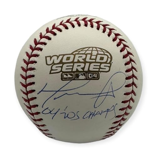 David Ortiz Autographed Sox 2004 World Series Baseball w/Inscription JSA - Autographed Baseballs