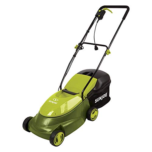 Sun Joe MJ401E 14-Inch 12-Amp Electric Lawn Mower w/Collapsible Handle for Storage, 3-Position Height Control, 10.6-Gallon Bag, Green