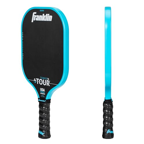 Franklin Sports Pro Pickleball Paddles - FS Tour Series Carbon Fiber Paddles - Official USA Pickleball (USAPA) Approved - Tempo Pro Player - 16mm Polymer Core - Blue