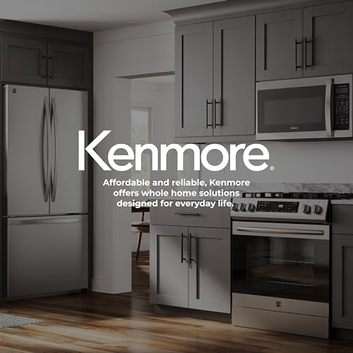 Kenmore 5.6 cu. ft. Front Control Gas Range Oven with 5 Cooktop Burners - Ultra Durable Chrome Racks, Turbo Boil, Hidden Bake, Dishwasher-Safe Grates, Storage Drawer, LP Kit - Stainless Steel