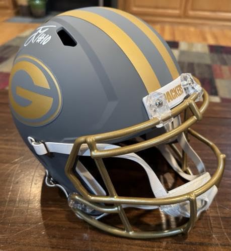Jordan Love Autographed Bay Packers Slate Full Size Helmet Witness Beckett - Autographed NFL Helmets