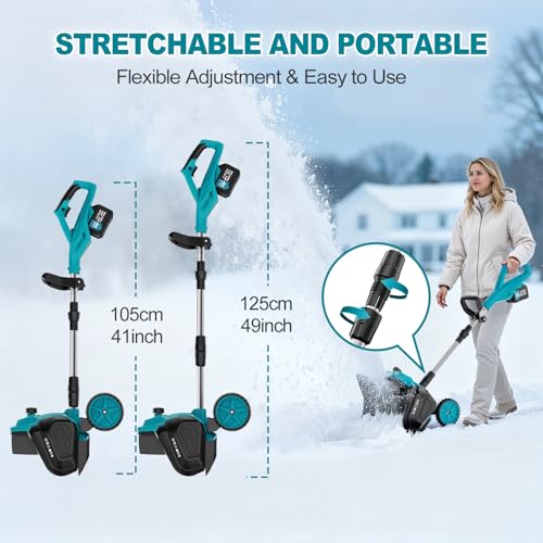 Cordless Snow Shovel with Wheels, 17-Inch Electric Snow Blower, 18V 2x4.5Ah Battery Powered Brushless Motor, 25ft Throwing Distance, Winter Removal Tool for Driveway Sidewalk Patio