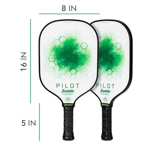 Franklin Sports Pickleball Paddle - Pilot Polypropylene Core Racket - Official USA Pickleball (USAPA) Approved Paddle - Lightweight Pro Racket - Green - 10mm Thick Core