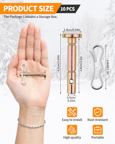 10 PCS Pairs Shear Pins and Cotter Pins for Snowblower, Upgraded Shear Pins Replacement Parts for 738-04124 714-04040, Compatible with MTD Craftsman Cub Cad Troy Bilt SnowBlowers