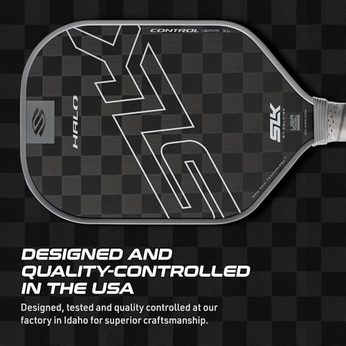 Selkirk Sport SLK Halo Control XL Pickleball Paddle | Carbon Fiber Pickleball Paddles with a Rev-Core Power Polymer Core | Designed for Ultimate Spin & Power | Gray