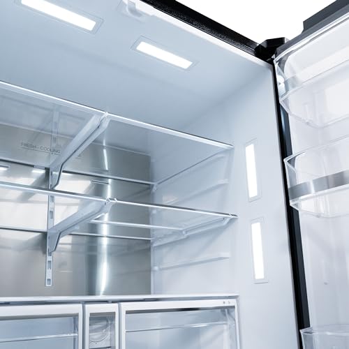 Z Line Kitchen and Bath ZLINE Autograph 36 in. Black Stainless Standard Refrigerator w/Bronze Handles (RSMZ-W-36-BS-CB)