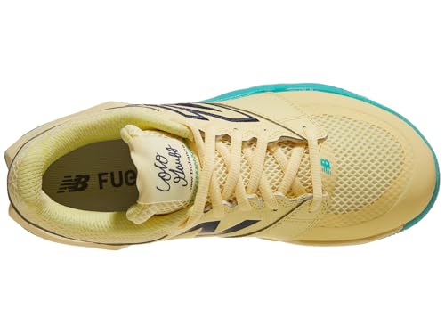 New Balance Women's FuelCell Delray V2 Tennis Shoe, Parchment/Nb Navy, 6.5 M