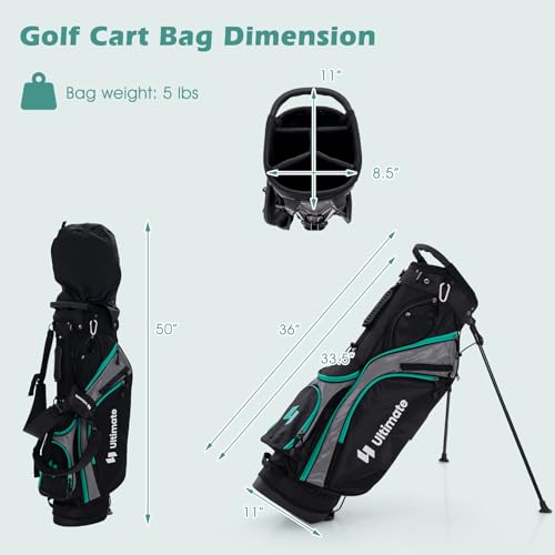 Tangkula 12 Pieces Men’s Complete Golf Club Set Right Hand, Golf Club Package Set with 460CC #1 Driver & #3 Fairway & #5 Hybrid & #5/#6/#7/#8/#9/#P/#S Irons, Putter, Rain Hood, Portable Golf Stand Bag