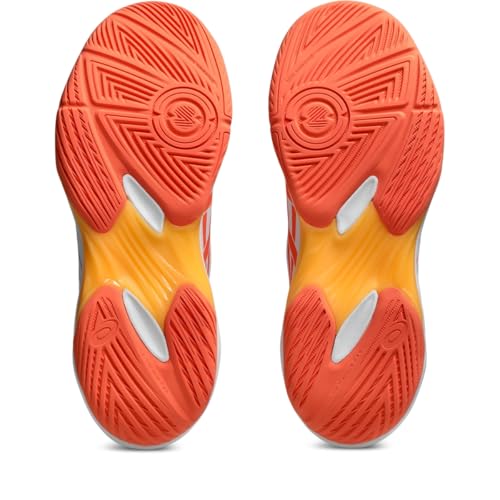 ASICS Women's Gel-Rocket 12 Volleyball Shoes, 10, White/Vivid Coral