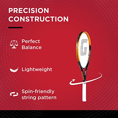 Gamma Sports Tour Ace Tennis Racquet, Pre-Strung Tennis Racquet for Adults, 27-Inch, Orange