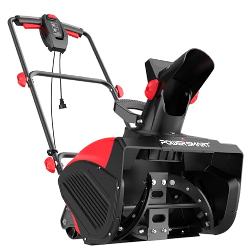 PowerSmart 18-Inch Corded Electric Snow Blower, 15 Amp Motor, 30 ft Throwing Distance Plows 800lbs/min, Adjustable Chute (DB7517)