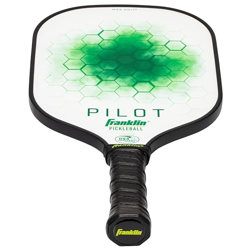 Franklin Sports Pickleball Paddle - Pilot Polypropylene Core Racket - Official USA Pickleball (USAPA) Approved Paddle - Lightweight Pro Racket - Green - 10mm Thick Core