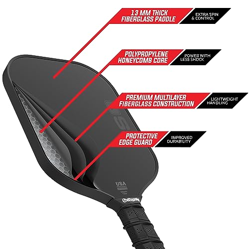 GoSports GS1 Pickleball Paddles Set of 2 with 2 Pickleballs - USAPA Approved Fiberglass Pickleball Paddles
