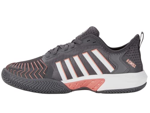 K-Swiss Women's Pickleball Supreme Shoe, Asphalt/White/Peach Amber, 8 M
