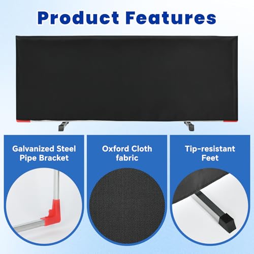 Tcatec Pickleball Ball Barriers 3 Pack - Court Dividers for Pickleball Courts, Portable Black Barriers for Ball Containment and Court Division